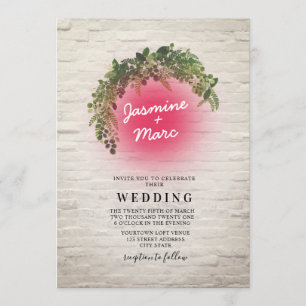 Invitation Mariage inspiré par la signature Neon