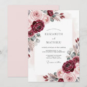 Invitation Mariage intemporel classique en Bourgogne (Devant / Derrière)