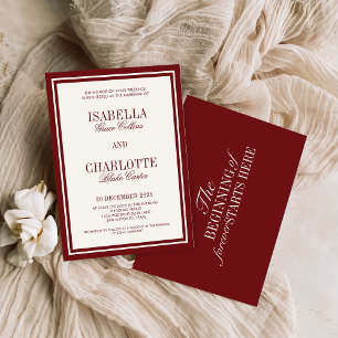 Invitation Mariage Intemporel Luxueux Bourgeoisie Bourguignon