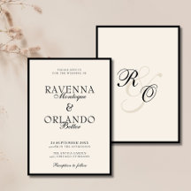 Mariage Intemporel Monogramme Ivoire Noir Argent A