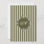 Invitation Mariage Intemporel Vert Olive Argent Ancien (Dos)