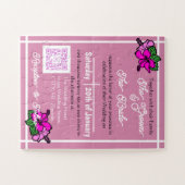 Invitation Mariage interactif Pink Puzzle (Horizontal)