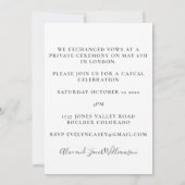 Invitation Mariage intime avec esthétique minimaliste (Dos)
