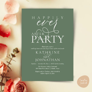 Invitation Mariage intime avec fête moderne après "Ils vécure