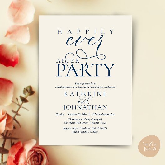 Invitation Mariage intime avec fête moderne de conte de fées