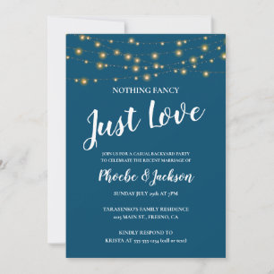 Invitation Mariage Intime avec Guirlandes Lumineuses de Nuit