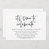Invitation Mariage Intime, C'est l'heure de faire la fête (Devant / Derrière)