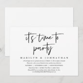 Invitation Mariage Intime et Décontracté, C'est L'heure de Fa (Devant / Derrière)