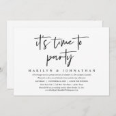 Invitation Mariage Intime et Décontracté, Il Est Temps de Fai (Devant / Derrière)