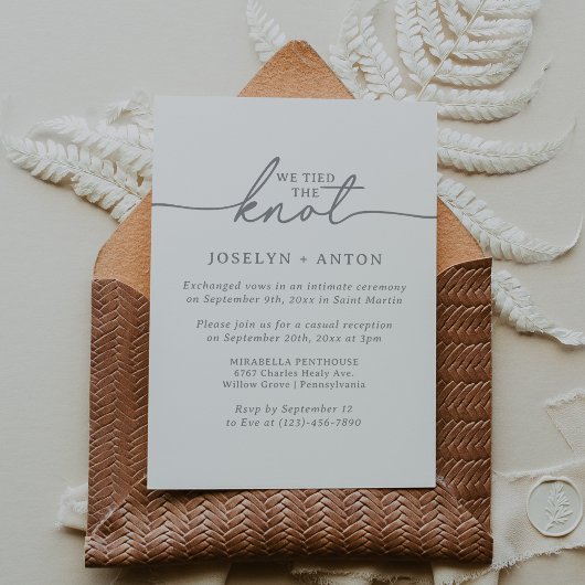 Invitation Mariage Intime et Réception de Mariage Élégants