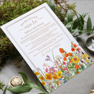 Invitation Mariage Intime Fleur Sauvage Colorée Changement de