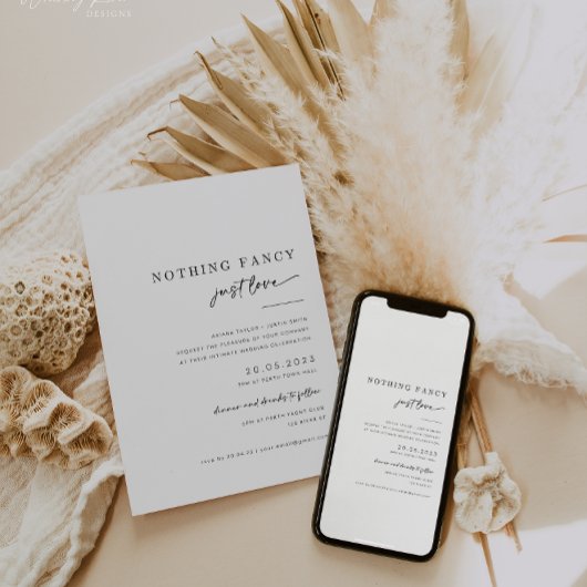 Invitation Mariage Intime Inviter Rien De Fancy Juste Amour