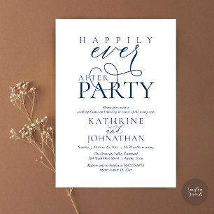 Invitation Mariage Intime Moderne avec une Fête de Félicité É