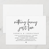 Invitation Mariage Intime Moderne, Rien de Fantaisiste, Juste (Devant / Derrière)