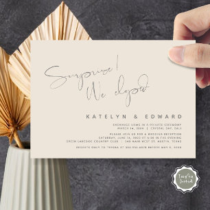 Invitation Mariage Intime Moderne, Surprise, nous nous sommes