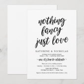 Invitation Mariage Intime, Pas de Chichi, Juste l'Amour (Devant / Derrière)