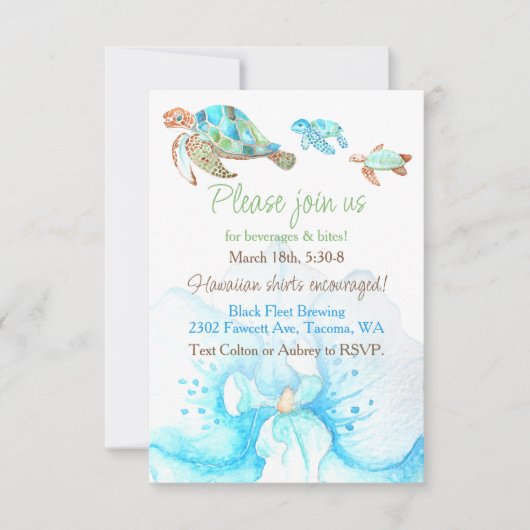 Invitation Mariage Intime Réception de Fiançailles Orchidée B (Devant)