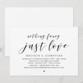 Invitation Mariage Intime, Rien de Fantaisie juste de l'amour (Devant / Derrière)