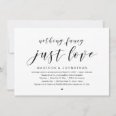 Invitation Mariage intime, Rien de fantaisiste juste l'amour (Devant)