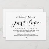 Invitation Mariage intime, Rien de fantaisiste juste l'amour (Devant / Derrière)