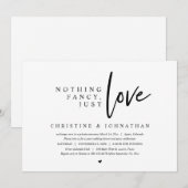 Invitation Mariage Intime, Rien de Fantaisiste, Juste l'Amour (Devant / Derrière)