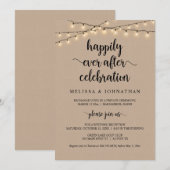 Invitation Mariage Intime Rustique, Célébration de Bonheur Ét (Devant / Derrière)