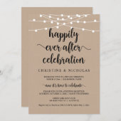 Invitation Mariage Intime Rustique, Célébration de Félicité É (Devant / Derrière)