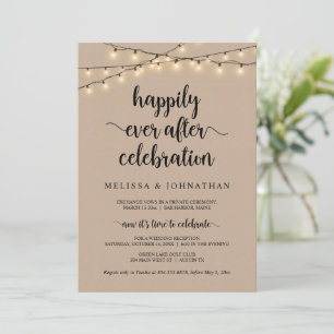 Invitation Mariage Intime Rustique, Célébration de Félicité É