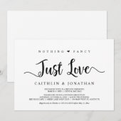 Invitation Mariage Intime Rustique Moderne, Rien de Fantaisie (Devant / Derrière)