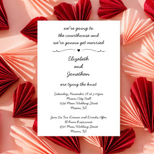 Invitation Mariage Intime Simple et Manuscrit au Palais de Ju