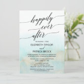 Invitation Mariage intime sur la plage à l'aquarelle Aqua et (Debout devant)