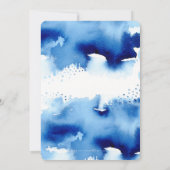 Invitation MARIAGE INVITE chic chic aquarelle plage bleu (Dos)