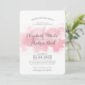 Invitation MARIAGE INVITE chic chic aquarelle rose vif (Debout devant)