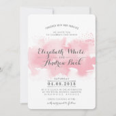 Invitation MARIAGE INVITE chic chic aquarelle rose vif (Devant)