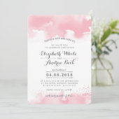 Invitation MARIAGE INVITE chic chic aquarelle rose vif (Debout devant)
