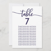 Invitation Mariage Invité Siège Elégant Chic Navy Bleu (Dos)