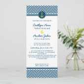 Invitation MARIAGE INVITER ancre nautique coeur marine jaune (Debout devant)