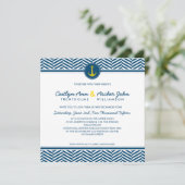 Invitation MARIAGE INVITER ancre nautique coeur marine jaune (Debout devant)