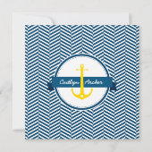 Invitation MARIAGE INVITER ancre nautique coeur marine jaune (Dos)