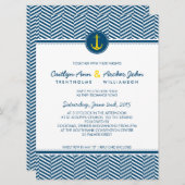 Invitation MARIAGE INVITER ancre nautique monogramme personna (Devant / Derrière)