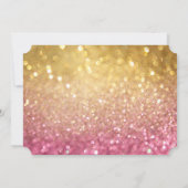 Invitation Mariage Inviter Bokeh Movie Ticket Style Gold Rose (Dos)