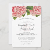 Invitation MARIAGE INVITER chic fleurs de pivoine rose rose (Devant)