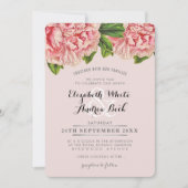 Invitation MARIAGE INVITER chic rose rousse fleur de pivoine  (Devant)