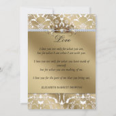 Invitation Mariage Inviter Damask Floral Gold Crown (Dos)