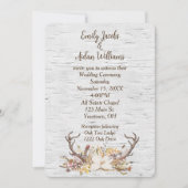Invitation Mariage Inviter des Antlers de cerfs sur Birch (Devant)
