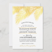 Invitation MARIAGE INVITER feuille chic palmier or moderne fr (Devant)