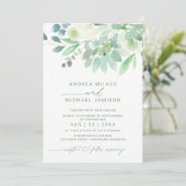 Invitation Mariage Inviter Floral Succulent Aquarelle Vert (Debout devant)