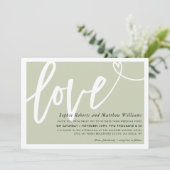 Invitation MARIAGE INVITER la brosse d'amour lettré sauge ver (Debout devant)