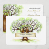 Invitation Mariage Inviter l'arbre d'amour avec la famille (Devant / Derrière)