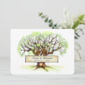 Invitation Mariage Inviter l'arbre d'amour avec la famille (Debout devant)